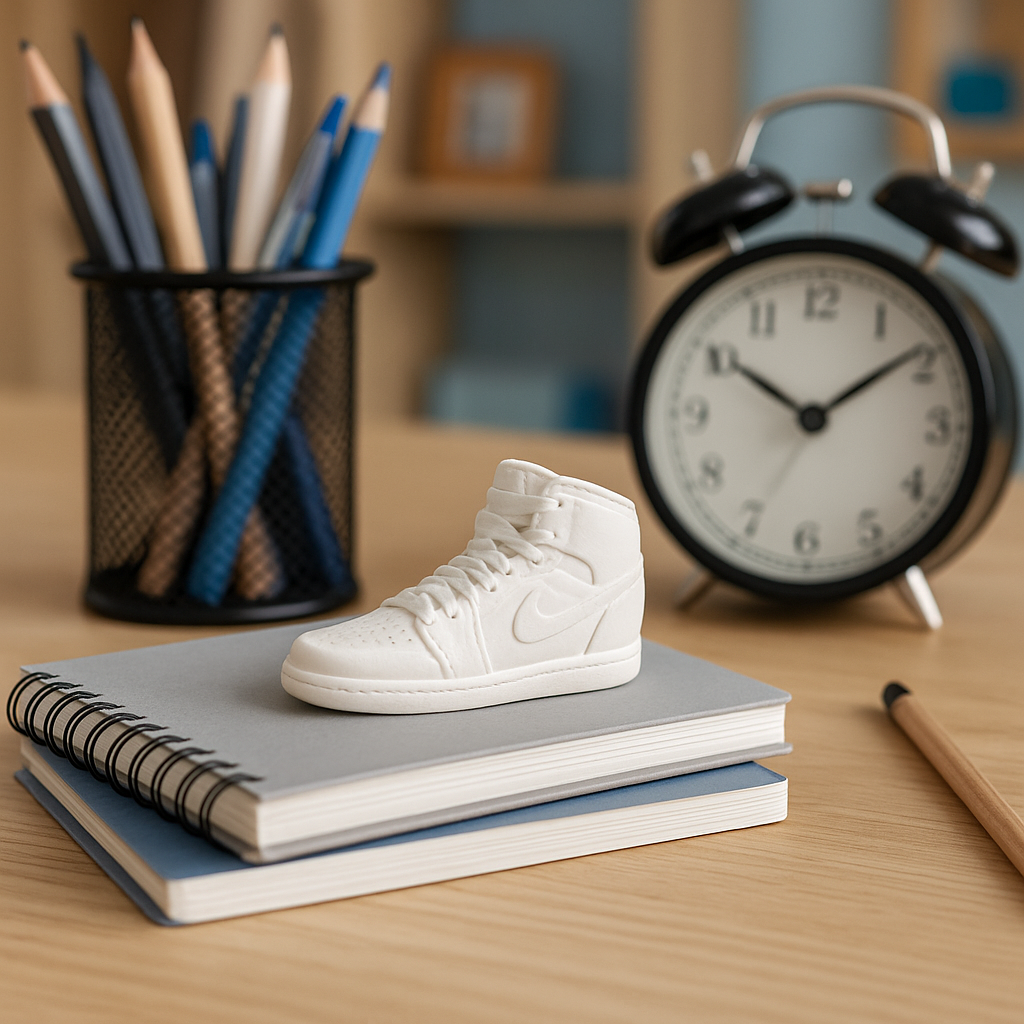 Mini sneaker Popikò in ceramica artigianale bianca opaca, fatto a mano, stile contemporaneo, Made in Italy elegante.