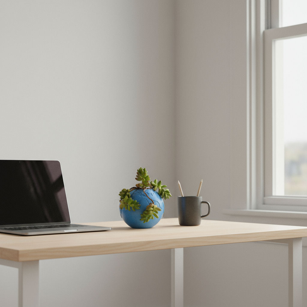 Coprivaso Popikò in ceramica artigianale Made in Italy, finitura opaca, decorazione floreale verde e blu, design.