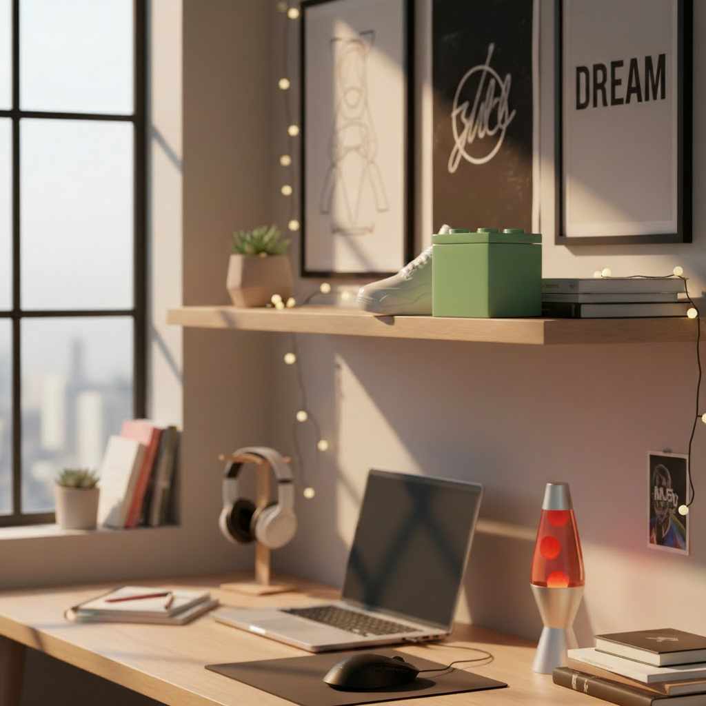 Contenitore Cubo Popikò in ceramica artigianale verde opaco, fatto a mano in Italia, design minimalista contemporaneo.